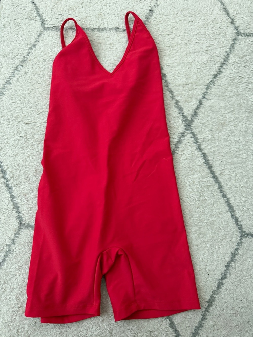 Skatie Red V-Neck Romper Jumpsuit